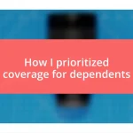 How I prioritized coverage for dependents